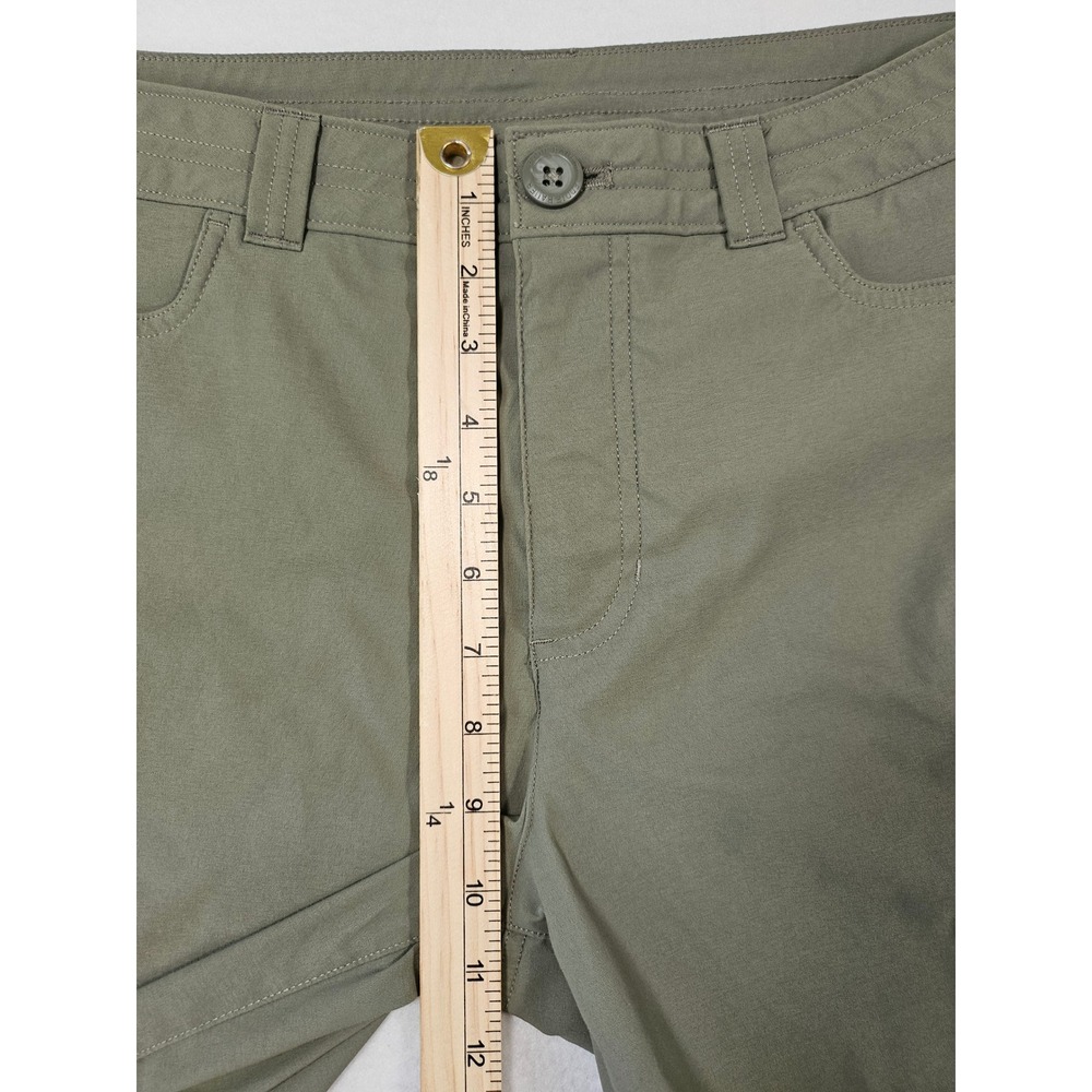 Eddie Bauer Womens Olive Army Green Hiking Tech Shorts Size 12 Utility Gorpcore - Picture 10 of 14
